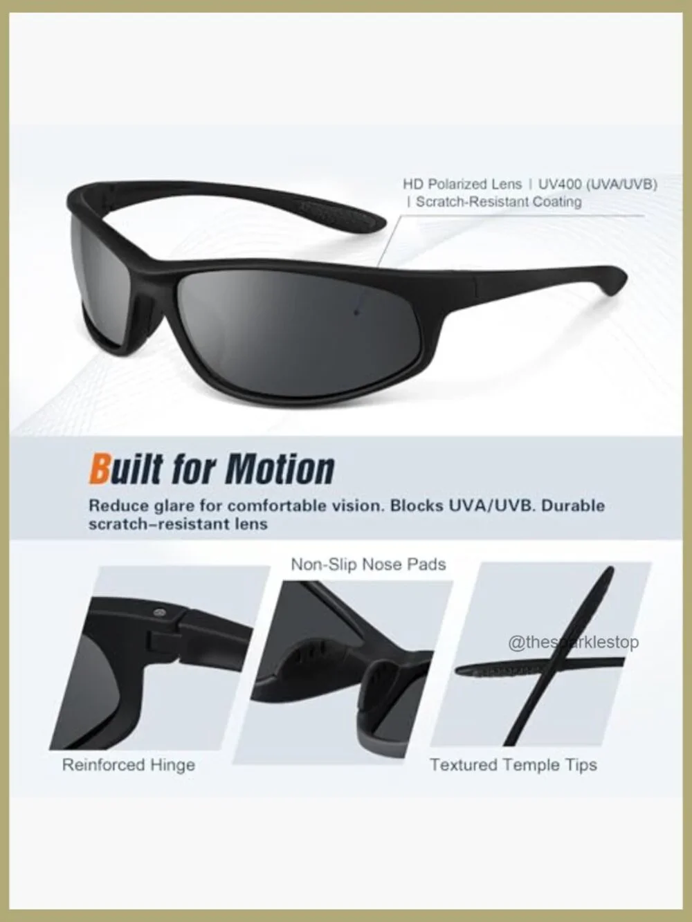 Polarized Sports Sunglasses 3 Pack UV Protection Wrap Around Running Cycling